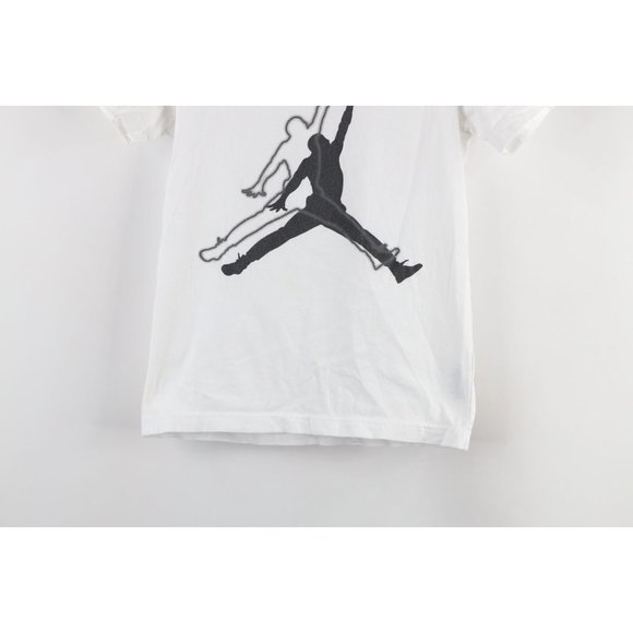 Nike Air Jordan Boys Small Faded Big Jumpman Logo Short Sleeve T-Shirt White - Picture 3 of 9
